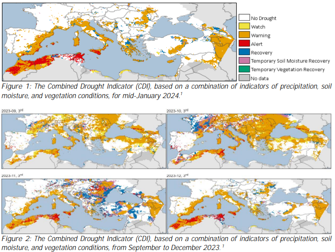 JRC Map of Drought evolution in the Mediterranean Region